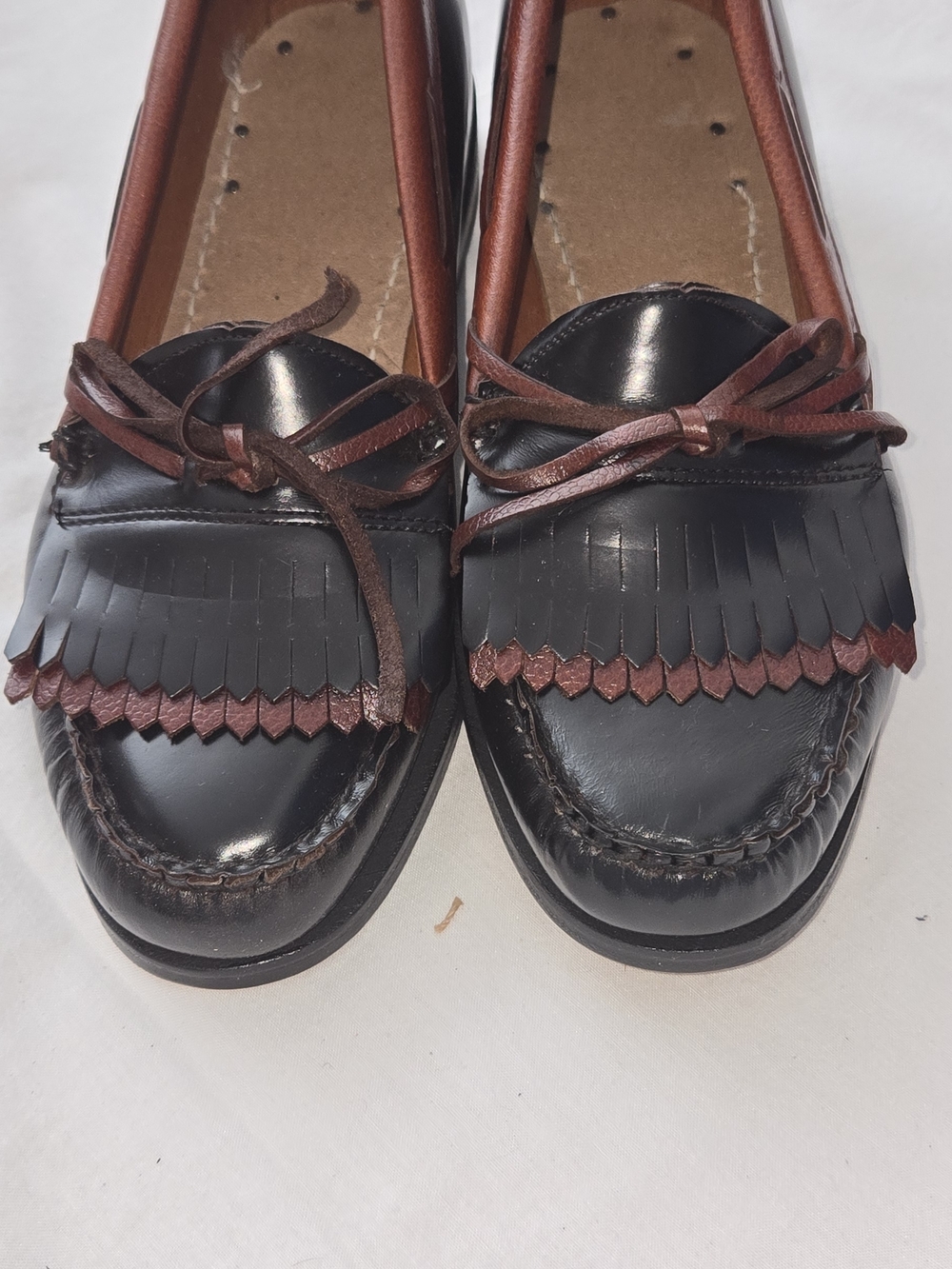 Classic Black and Brown Fringe Loafers for Men